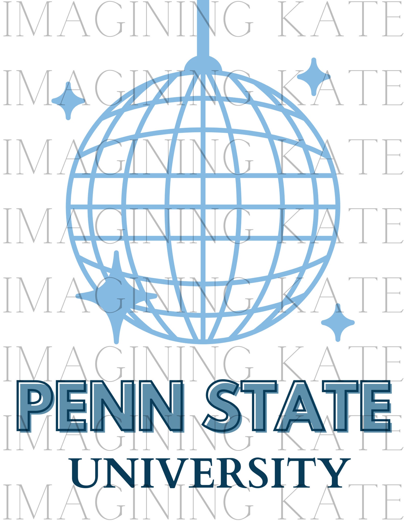 Penn State Wall Prints Dorm Decor Blue and White Lions Decor for