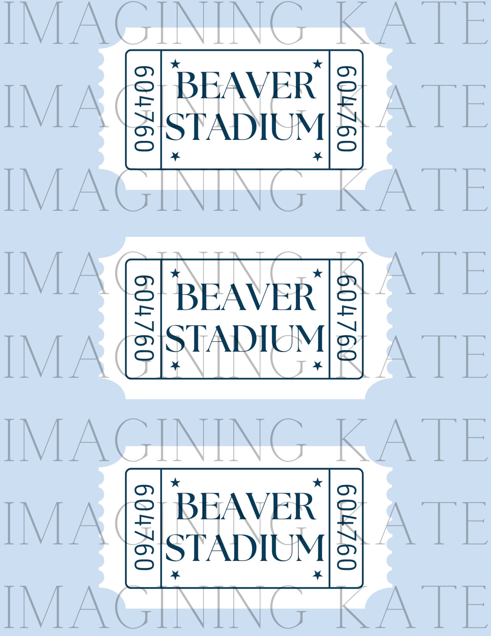 Penn State Wall Prints Dorm Decor Blue and White Lions Decor for