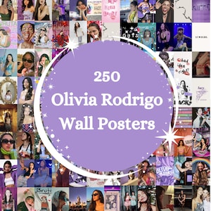 250 PCS Olivia Rodrigo Póster estético Collage Sour Tour Guts Tour Estética púrpura Olivia Rodrigo Pósteres de pared Decoración de dormitorio universitario DIGITAL