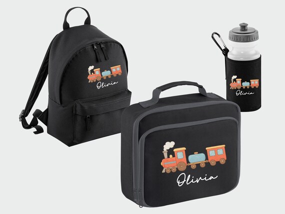 Personalised Train Backpack Set, Boys and Girls Train Kids Printed - Main Image