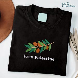 Embroidered Palestine Tshirt, Love Palestinian Shirt, Palestine Olives Tee Tops, Gaza Tee Shirt, Palestinian Fruits Outfits, Palestine Gifts