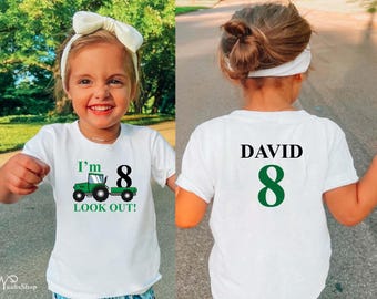 Personalised Im Two Farm Tractor Birthday Tshirt, Custom I'm 2 Look Out Printed Kids Shirt, Little Farmers Tractor Tee Top, Gift for Toddler