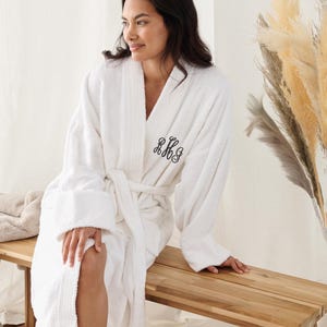 Custom Embroidered Robes for Women, Personalized Name's Initials Bath Robe, 100% Cotton Spa Robes, Gift for Wife, Bath Robe, Girlfriend Gift