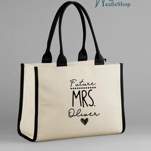 Borsa tote personalizzata per la futura sposa, borsa tote personalizzata con il nome della sposa, borsa della spesa per la futura sposa, regalo per la sposa, regalo di fidanzamento