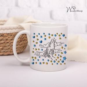 Father&#39;s Day Fist Bump Mug, Personalised Dad Mug with Kids Names, Custom Papa Coffee Mug, Funny Dad Printed Mug, Gift for Dad from Kids