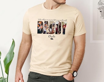Personalised Photo Dad Shirt, Father Day T-Shirt, Custom Photo Printed T-Shirt for Dad, Birthday Gift for Daddy, Dad Gifts from Children