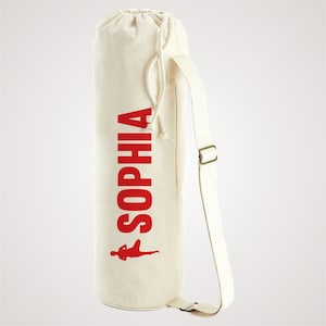 Personalised Yoga Bag, Custom Yoga Mat Carrier With Name, Stylish Printed Tote, Gym or Pilates Bag, Best Gift for Yoga or Fitness Lovers