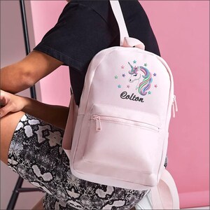 Personalised Embroidered Uniorn Backpack, Back To School Kids Bag, Toddler Gift Custom Bag, Gift for Kids, Boys and Girls Bag Custom Gifts
