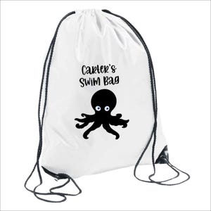 Personalisierte Drawsting Schwimmtasche, Benutzerdefinierte Schwimmtasche mit Namen oder Monogramm, Strandausflug bedruckte Tasche, Sommer Pool Party Tasche, Geschenk für Kinder