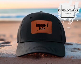 Groomsman Leather Patch Hat - Groom's Party Cap - Wedding Groomsman Gift - Wedding Party Hat - Groomsman Proposal - Bachelor Party