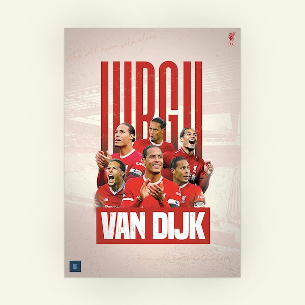 Van Dijk - Nederland - liverpool - Poster - Sports - PNG - JPG - Hires - A3 - A4 - Print - Wall hangings - Digital