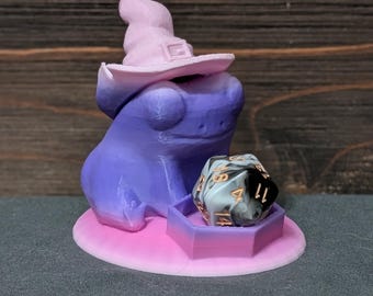 Wizard Frog Dice Holder, Tabletop Gaming Decor