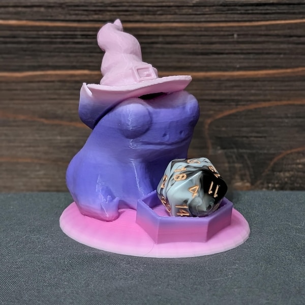 Wizard Frog Dice Holder, Tabletop Gaming Decor
