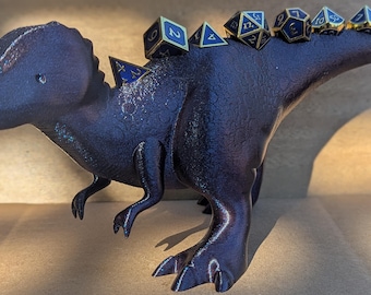 Dienosaur Dice Holder, DnD RPG Storage, Tabletop Tyrannosaurus Display