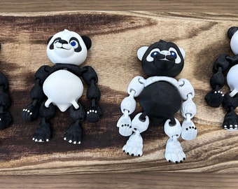 Cute 3D Printed Articulated Panda flexi-factory - Etsy