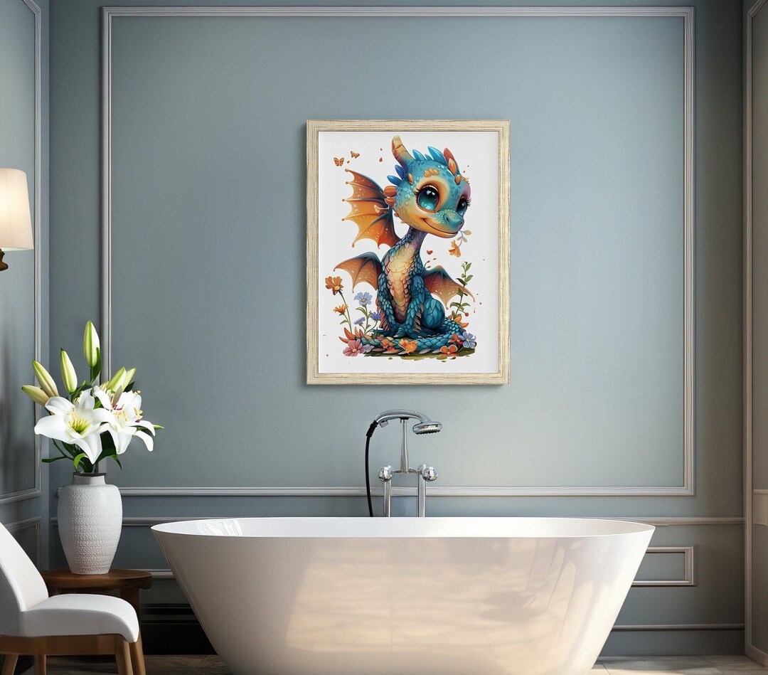 Cute Baby Dragon Wall Art Mesmerizing Baby Dragon Artwork Playful and ...
