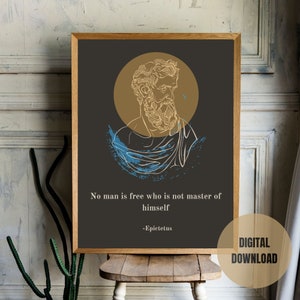 Stoicismo Digital Wall Art, Epitteto Nessun uomo è libero chi non è padrone di se stesso - Stampabile Ispirando l'antica saggezza con stile moderno