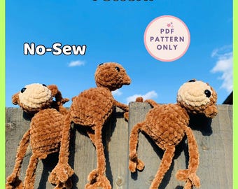 Leggy Monkey Pattern crochet plushie crochet no-sew amigurumi crochetbundle crochetmonkeypattern monekeycrochet monkeypattern, cutecrochet