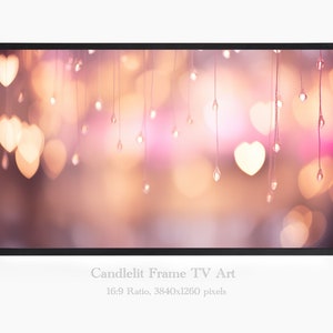 Frame TV Art, Samsung Frame TV Art, The Frame TV Art, Valentines Day art, Pink Hearts, Abstract Valentine&#39;s art, Bokeh Art, Print 167