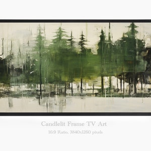 Frame TV Art, Samsung Frame TV Art, The Frame TV Art, Winter landscape art, Winter oil Painting, Snow landscape art, Print 108