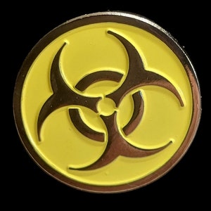 Yellow Biohazard Enamel Pin Badge