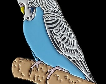 Blue Budgie Bird Enamel Pin Badge