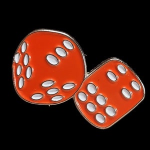 Red Casino Roulette Dice Enamel Pin Badge