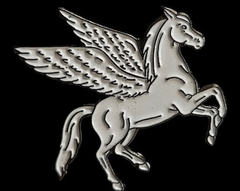 Weißer Pegasus geflügeltes Pferd Emaille Pin Anstecker