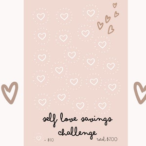 A5 Self-Love Savings Challenge | Self-Care | Digital Printable Savings