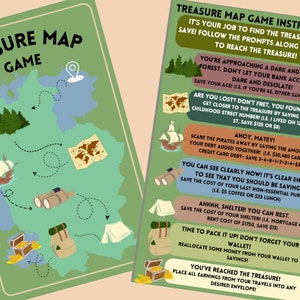 A5 Savings Challenge GAME! Treasure Map Savings Challenge | Digital Printable Savings Challenge