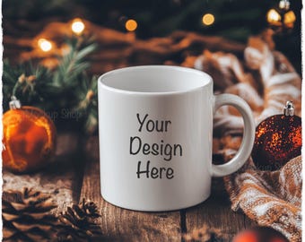 Christmas mug mockup Ceramic Mug Mockup Coffee Mug Mockup 11 oz Mug Mock up White Mug mock up Printify mug mockup Winter mug mockup JPG File