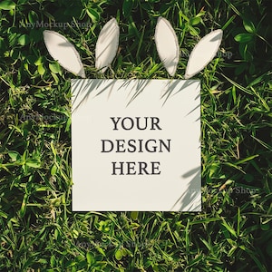 Mockup di biglietto di auguri di Pasqua Mockup di biglietto vuoto Biglietto primaverile JPEG Visualizzazione di biglietti di auguri ad alta risoluzione Modello di biglietto di Pasqua Biglietto di Pasqua 5x7