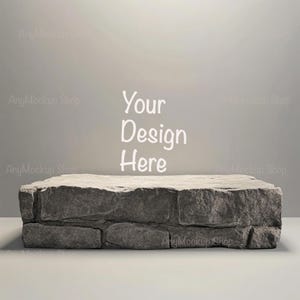 Digital Mockup for Product Presentation Podium Display with Background Stands Round Digital Mockup Empty Podium Background Grey Stone mockup