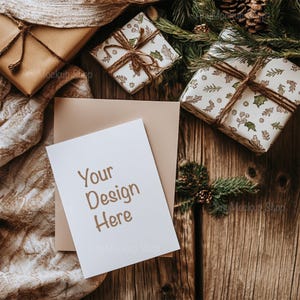 Urlaub Karte Mockup Einladung Mockup Karte Mockup 5 x 7 Weihnachtskarte JPG Sofort Digital Download ziehen Mockup Mockup Grußkarte Mockup