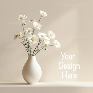 Background Mockups, Digital Background, Digital Backdrop, Background Stock Photo, Tabletop Mockups, Table Mockup, Daisie Vase Backdrop JPG