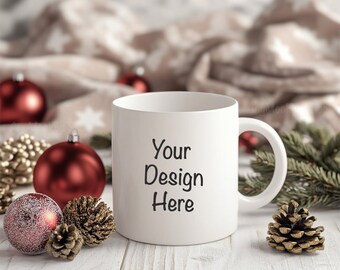 Christmas mug mockup Ceramic Mug Mockup Coffee Mug Mockup 11 oz Mug Mock up White Mug mock up Printify mug mockup Winter mug mockup JPG File
