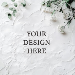 Background Mockup Photography | Neutral Themed MOCKUP | Plants Image | Digital Backdrop | FlatLay | Scene Maker | Scene Creator | Minimalist
