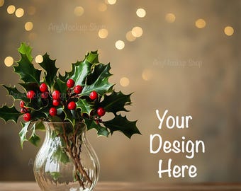 Background Mockups Digital Background Digital Backdrop Background Stock Photo Tabletop Mockup Table Mockup Christmas background Floral Vase