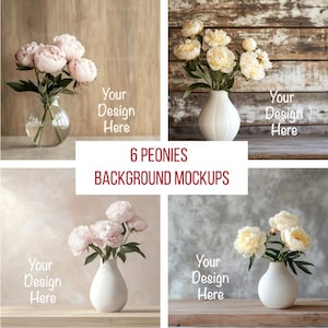 Background Mockups, Digital Background, Digital Backdrop, Background Stock Photo, Tabletop Mockups, Table Mockup, Peonies, Vase Backdrop JPG