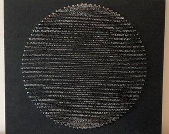 Silver Thread Moon String Art - Upcycled Handmade Wall Hanging