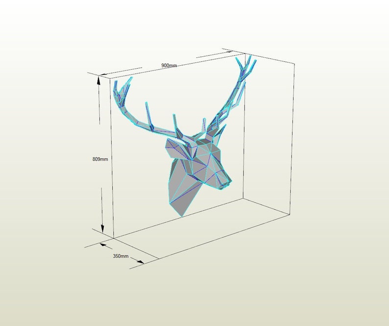Deer Low Poly DXF Metal Sculpture image 5