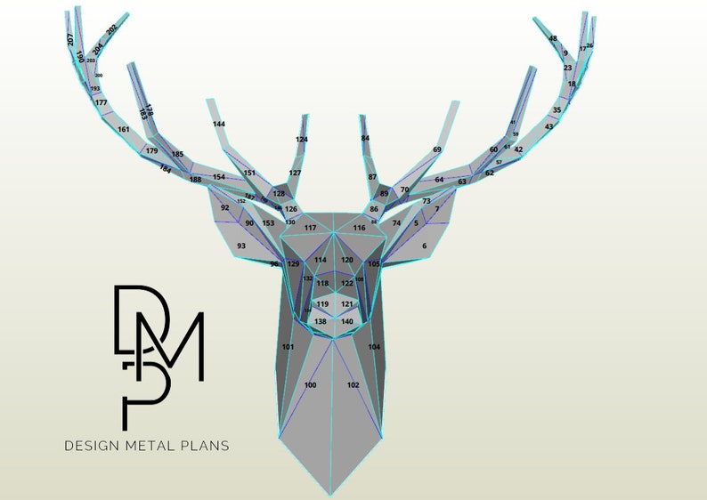 Deer Low Poly DXF Metal Sculpture image 6