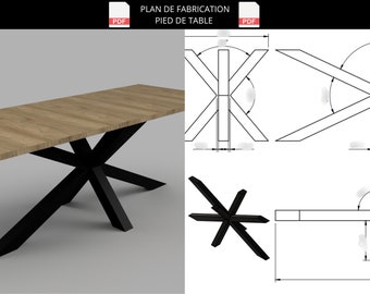 Plan de fabrication / pied de table industriel