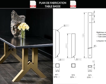 Plan de fabrication / pied de table basse