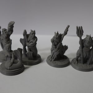 Aquatic 5 Pack, Merfolk, Sahuagin, 28 mm, unbemalt, Brite Minis
