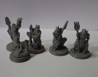 Aquatic 5 Pack, Merfolk, Sahuagin, 28mm, Unpainted, Brite Minis