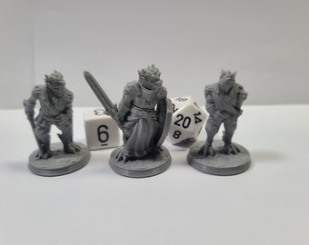 DragonBorn Warriors, Pack of 3 Minis, 28mm, Unpainted, Gray, BriteMinis