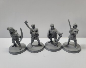 Human Bandits Pack(4), 28mm, Unpainted, BriteMinis, DnD, 5E, TTRPG, Pathfinder, Dungeons And Dragons