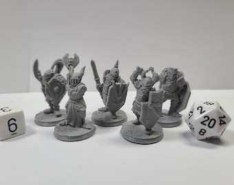 Dark Warriors, Pack of 5 Minis, 28mm, Unpainted, Gray, BriteMinis