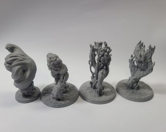 The Elementals (Lot de 4), échelle 28 mm, non peint, gris, BriteMinis